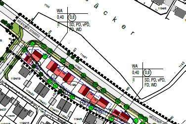 Auszug B-Plan Grün-Weidener Straße